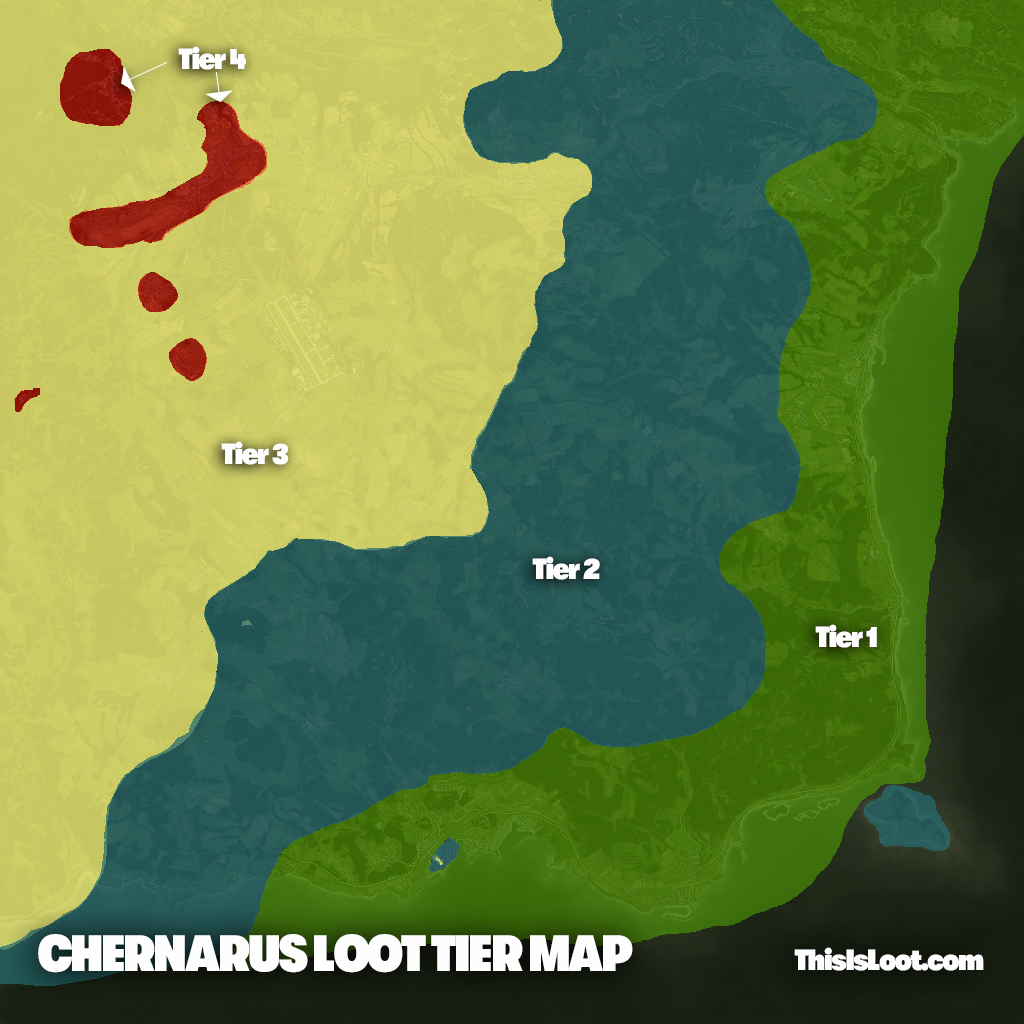 A map of DayZ's Chernarus.